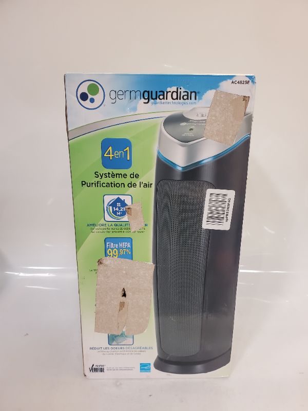 Photo 6 of Germ Guardian Air Purifier with HEPA 13 Filter, Removes 99.97% of Pollutants, Covers Large Room up to 743 Sq. Foot Room in 1 Hr, UV-C Light Helps Reduce Germs, Zero Ozone Verified, 22", Black