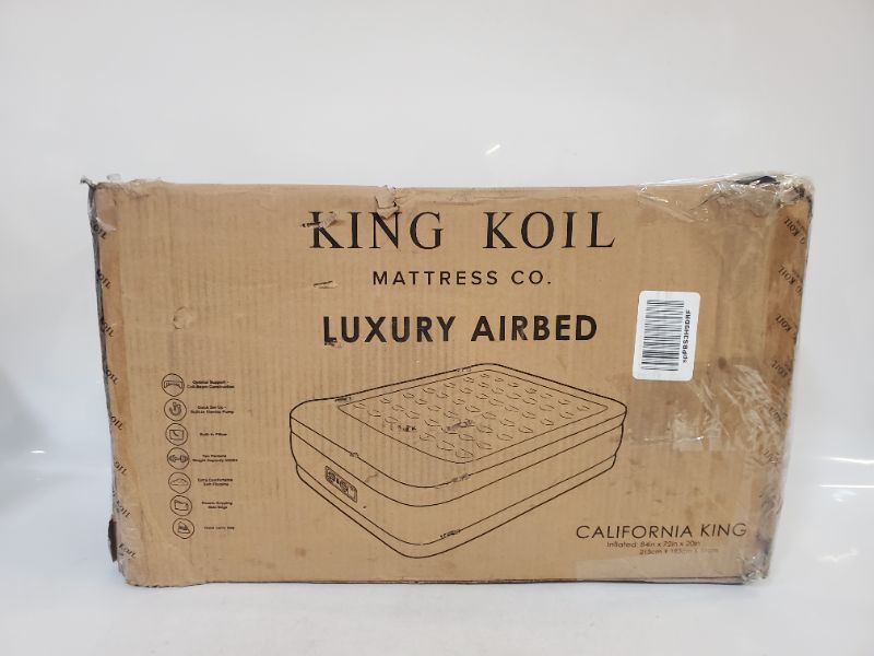 Photo 5 of King Koil Luxury California King Air Mattress with Built-in Pump for Home, Camping & Guests - 20” King Size Inflatable Airbed Luxury Double High Adjustable Blow Up Mattress, Durable Waterproof 