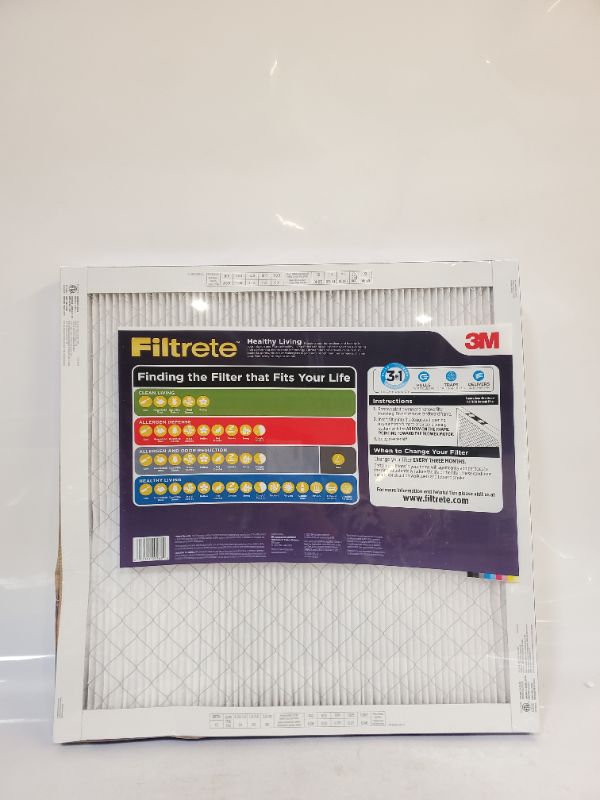 Photo 2 of Filtrete 20x20x1, AC Furnace Air Filter, MPR 1500, Healthy Living Ultra Allergen, 2-PC 