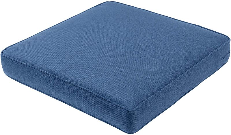 Photo 5 of QILLOWAY Outdoor/Indoor Deep Seat Cushions for Patio Furniture, Lawn Chair All Weather Cushion 24 x 24 inch 1 Set ,(Indigo)