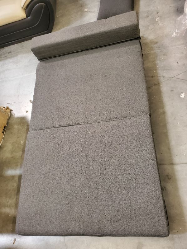 Photo 1 of Microfiber Gray Convertible 3-in-1 Comfy Flip Out Chair & Sleeper + 1 Pillow 
