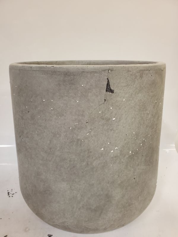 Photo 7 of Kante 15.3" Dia Round Concrete Planter Containers with Drainage Holes for Patio, Balcony, Backyard, Living Room Natural Concrete