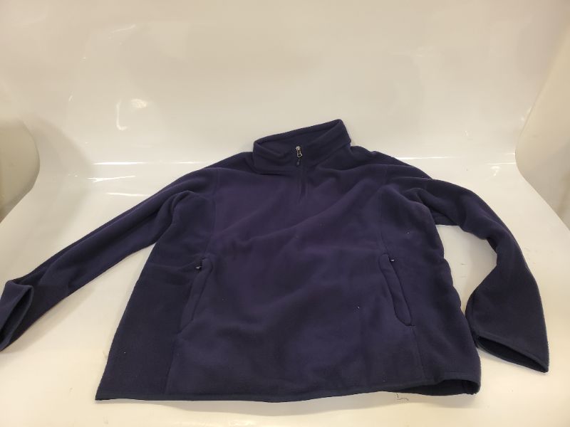 Photo 2 of Amazon Essentials Men's Quarter-Zip Polar Fleece Jacket Polyester Navy Large