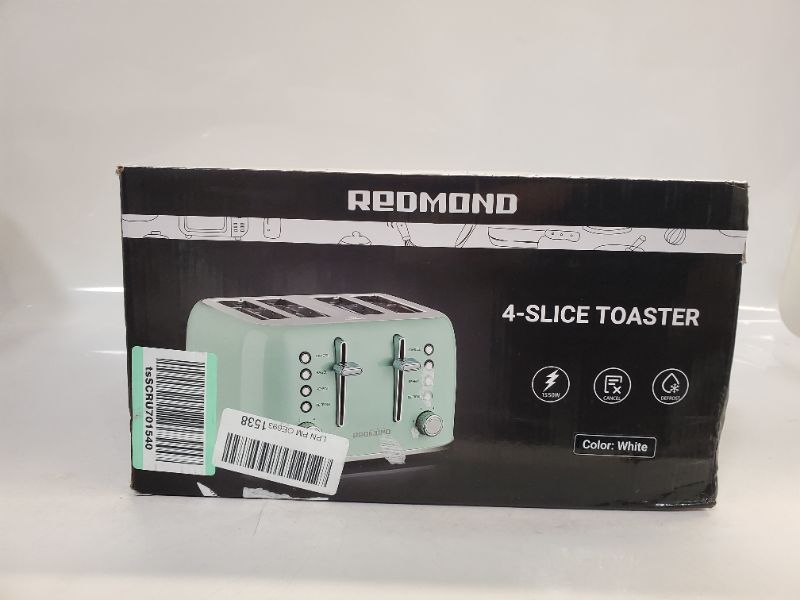 Photo 6 of REDMOND Toaster 4 Slice, Retro Stainless Steel Toaster with Extra Wide Slots Bagel, Defrost, Reheat Function, Dual Independent Control Panel, Removable Crumb Tray, 6 Shade Settings and High Lift Lever, White 