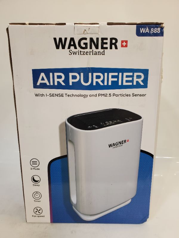 Photo 3 of Wagner & Stern air purifier WA888 ozone free, HEPA-13 medical grade filter for large rooms. Removes air particles, dust, odors, smoke, VOC, pollen pet dander, etc --- Box Packaging Damaged, item is New