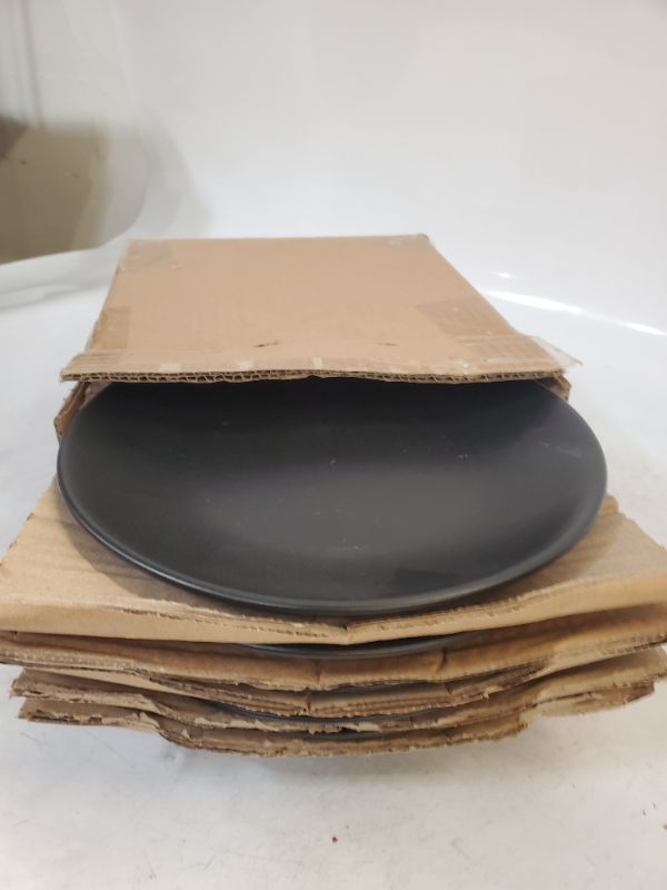 Photo 6 of 10 Strawberry Street - Wazee Matte Coupe Stoneware Salad Plate, Set of 6, Black