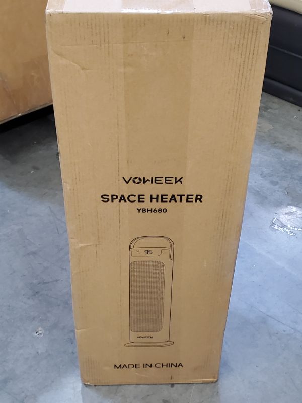 Photo 4 of 24" Space Heater, Voweek 1500W PTC Fast Heating Ceramic Heater for Office, Large Room, Indoor Use, Bedroom, Electric Heater with Thermostat, Remote, 3 Modes, ETL Certified, 12H Timer, 90° Oscillating