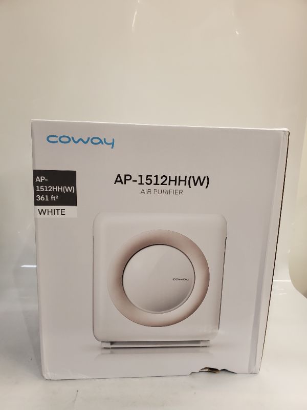 Photo 2 of Coway Airmega AP-1512HH(W) True HEPA Purifier with Air Quality Monitoring, Auto, Timer, Filter Indicator, and Eco Mode, 16.8 x 18.3 x 9.7, White AP-1512HH 