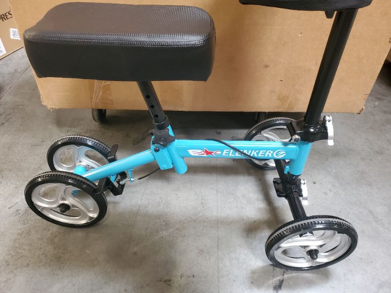 Photo 1 of ELENKER Steerable Knee Walker Deluxe Medical Scooter for Foot Injuries Compact Crutches Alternative - Blue