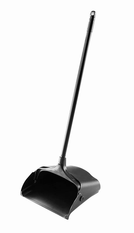 Photo 1 of Rubbermaid Commercial Products Dustpan with Long Handle, Plastic, Black, Compatible with Any Broom for Lobby/Restaurant/Office/Home/Dog Pooper Scooper - BLACK 