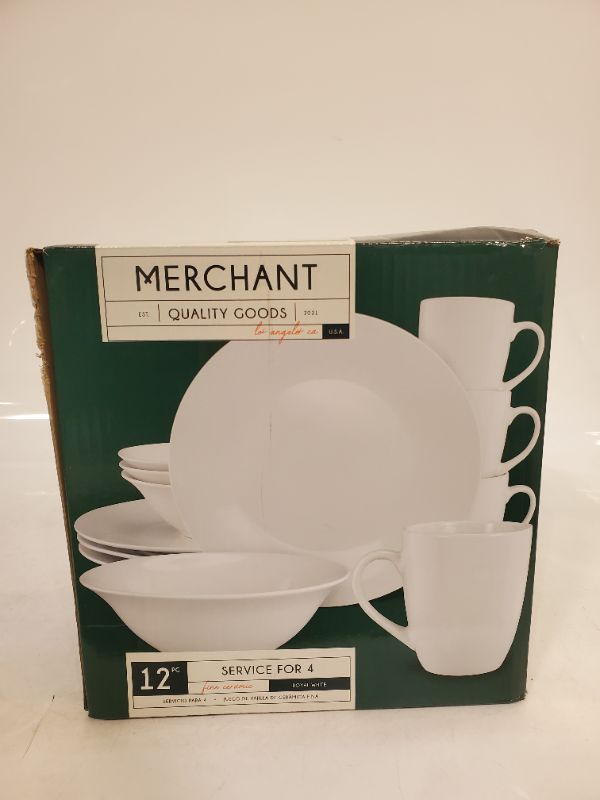 Photo 1 of MERCHANT - 12 PC DINING SET -SERVICE FOR 4 - royal white 