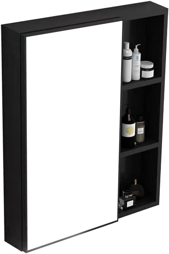 Photo 1 of Mirrored Medicine Cabinet Cabinet with Framed Mirrored Door Bathroom Vanity Mirror Black