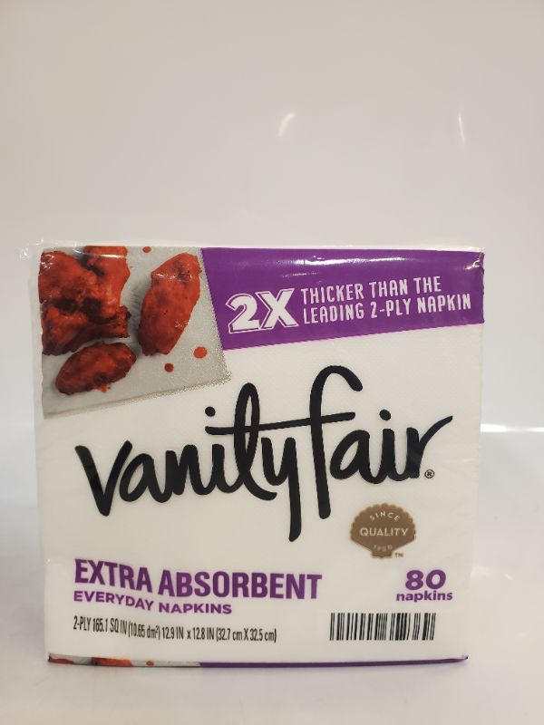 Photo 3 of Vanity Fair Everyday Extra Absorbent Premium Paper Napkin, 80 Count, Dinner Napkin for Messy Meals