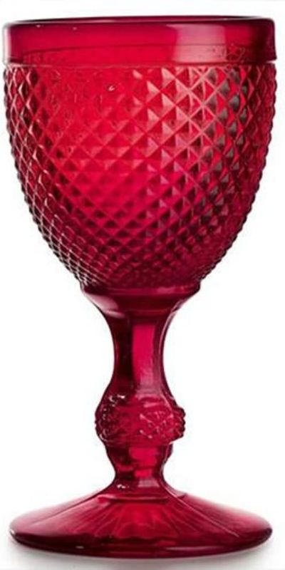 Photo 1 of 4 PC 8.5 OZ GLASS GOBLETS - RED 
