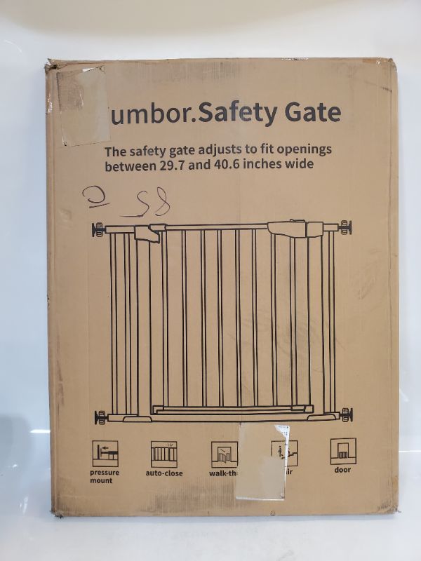 Photo 2 of Cumbor 36" Extra Tall Baby Gate for Dogs and Kids with Wide 2-Way Door, 29.7"-40.6" Width, and Auto Close Personal Safety for Babies and Pets