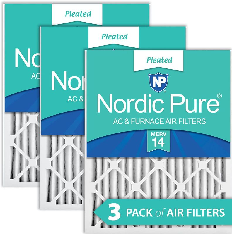 Photo 1 of 3PC Nordic Pure 20x25x2 MERV 14 Pleated AC Furnace Air Filters