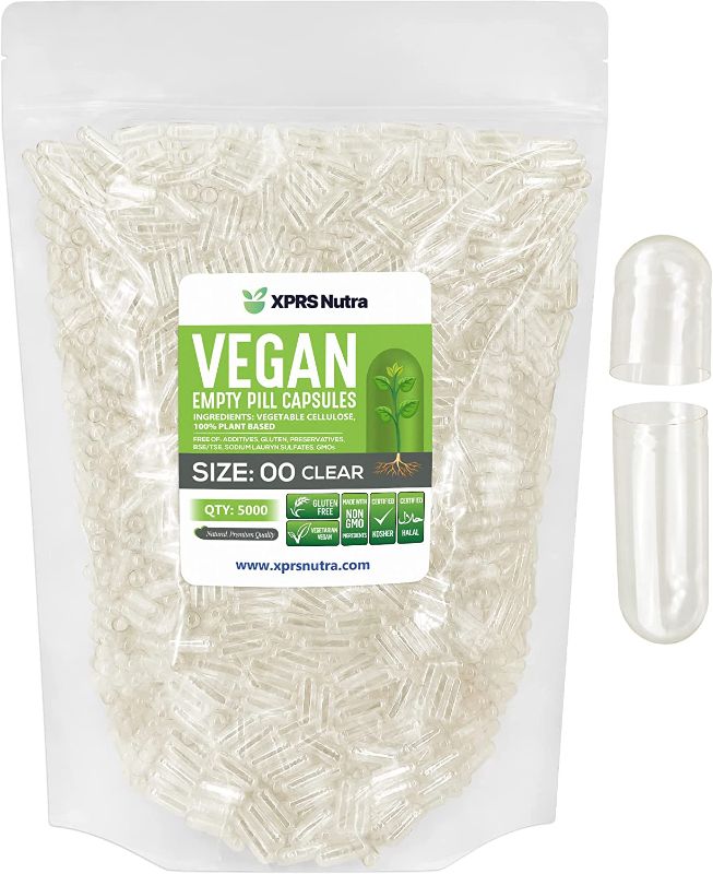 Photo 1 of 5000 Count Clear Empty Vegetarian Capsules 