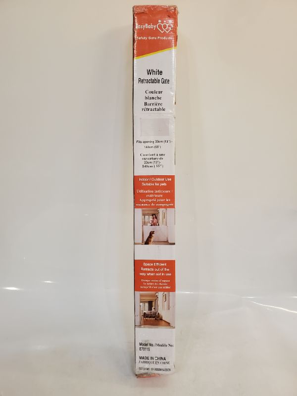 Photo 3 of EASY BABY SAFETY RETRACTABLE GATE -FITS OPENINGS 13"X55"- WHITE 