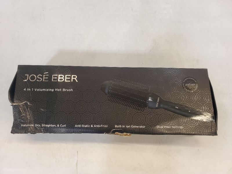 Photo 2 of JOSE EBER - 4 IN 1 VOLUMIZING BRUSH DUAL HEAT TANGLE FREE ANTI FRIZZ AND STATIC 2 TEMPERATURE SETTINGS 320 DEGREE AND 350 DEGREES - Black - NEW 