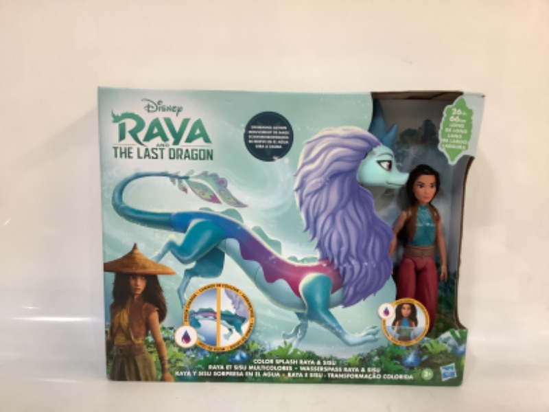 Photo 2 of Disney's Raya and The Last Dragon Color Splash Raya and Sisu Dragon, Water Toy for Kids 3 and Up 