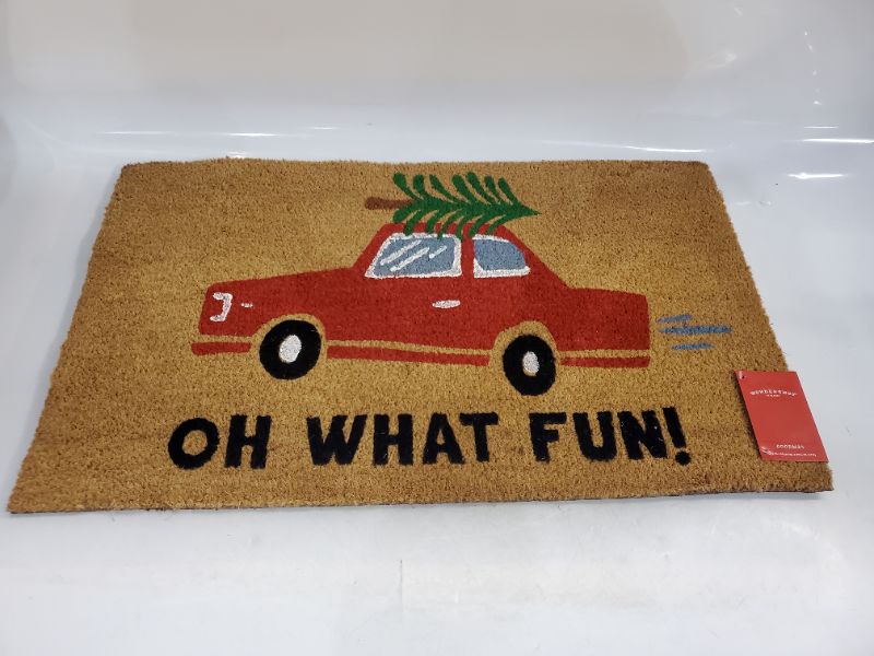 Photo 1 of "Oh What Fun!" Door Mat -  18" x 30" 