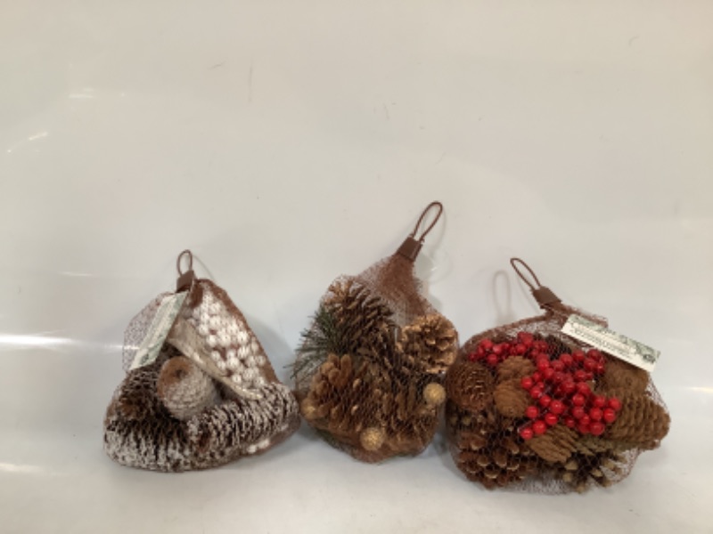 Photo 1 of 3 BAGS OF CHRISTMAS PINECONES DECOR