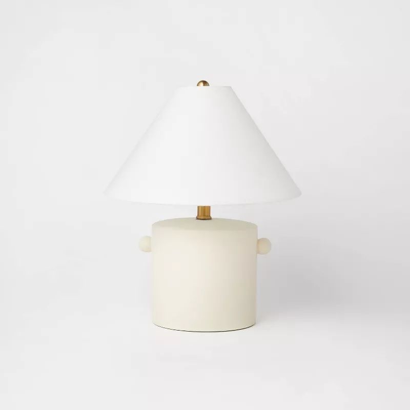 Photo 1 of Threshold designed with Studio McGee - Ceramic Table Lamp with Knob Tan -  17 3/4" H