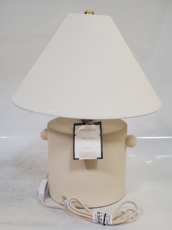 Photo 4 of Threshold designed with Studio McGee - Ceramic Table Lamp with Knob Tan -  17 3/4" H