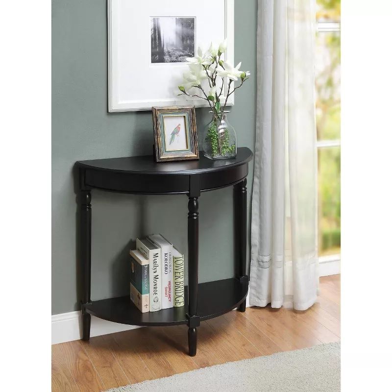 Photo 2 of Breighton Home - French Country Half Round Entryway Table with Shelf - 31.5 in. (W) x 14 in. (D) x 30 in. (H)