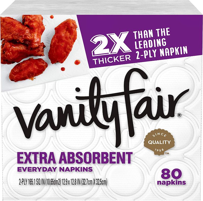 Photo 1 of 2 PACK - Vanity Fair Everyday Extra Absorbent Premium Paper Napkin, 80 Count