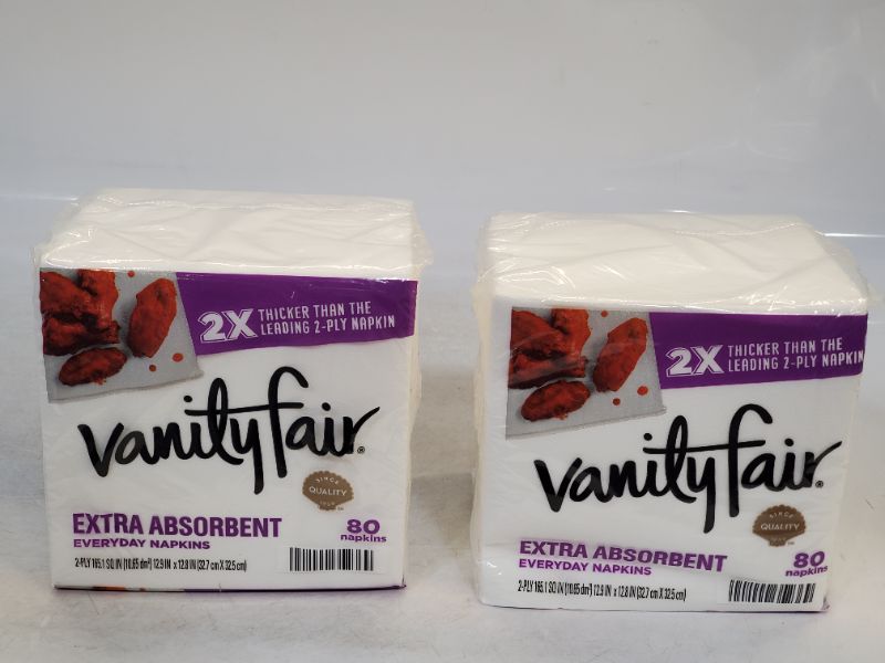 Photo 2 of 2 PACK - Vanity Fair Everyday Extra Absorbent Premium Paper Napkin, 80 Count