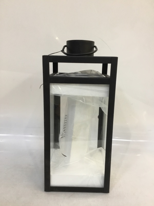 Photo 3 of Threshold - Modern Glass Metal Candle Holder Lantern- BLACK