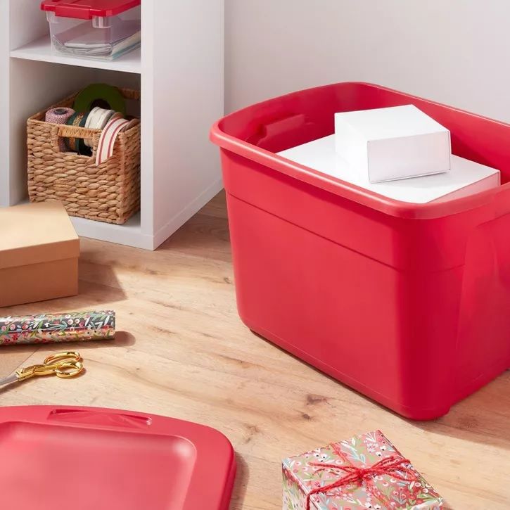 Photo 1 of Brightroom - 18gal Non-Latching Tote Red