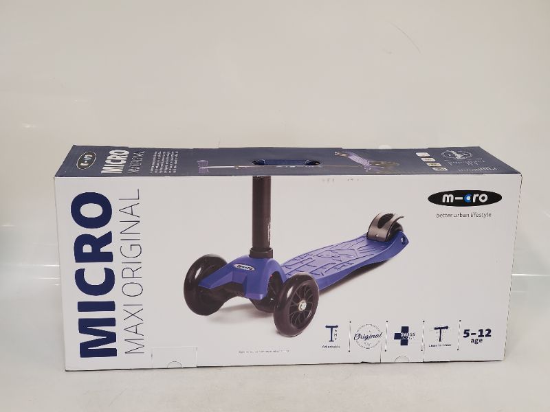 Photo 6 of Micro Kickboard - Maxi Original 3-Wheeled, Swiss-Designed Micro Scooter for Kids - Blue 