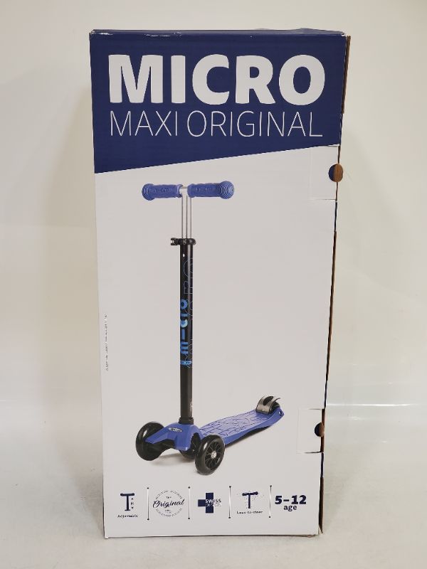 Photo 4 of Micro Kickboard - Maxi Original 3-Wheeled, Swiss-Designed Micro Scooter for Kids - Blue 