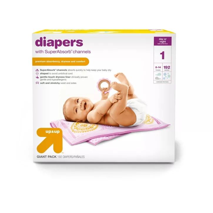 Photo 1 of Up & Up Giant Pack Diapers - Size 1 - 192ct 