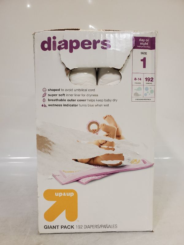 Photo 4 of Up & Up Giant Pack Diapers - Size 1 - 192ct 