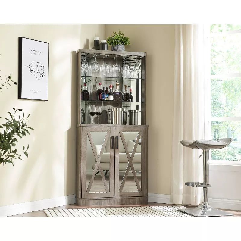 Photo 2 of Home SOurce - Stone Gray Bar With Black Handles - Item # DC75-STONE-GR 