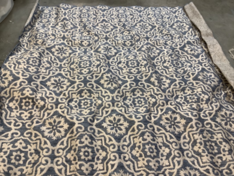 Photo 2 of Nicole Miller New York Patio Country Danica Transitional Geometric Indoor/Outdoor Area Rug - Blue/Grey - 7'9"x10'2" 