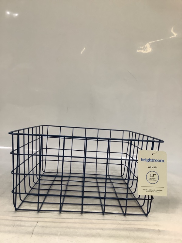 Photo 5 of 13" Rectangular Wire Decorative Basket - Blue - Brightroom