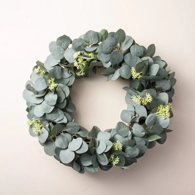 Photo 1 of  Hearth & Hand with Magnolia - 20" Faux Seeded Eucalyptus with Berry Wreath