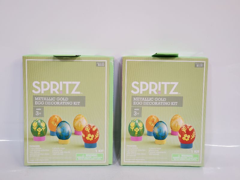 Photo 2 of  Spritz - Metallic Gold Easter Egg Decorating Kit with Stickers - 2 pack