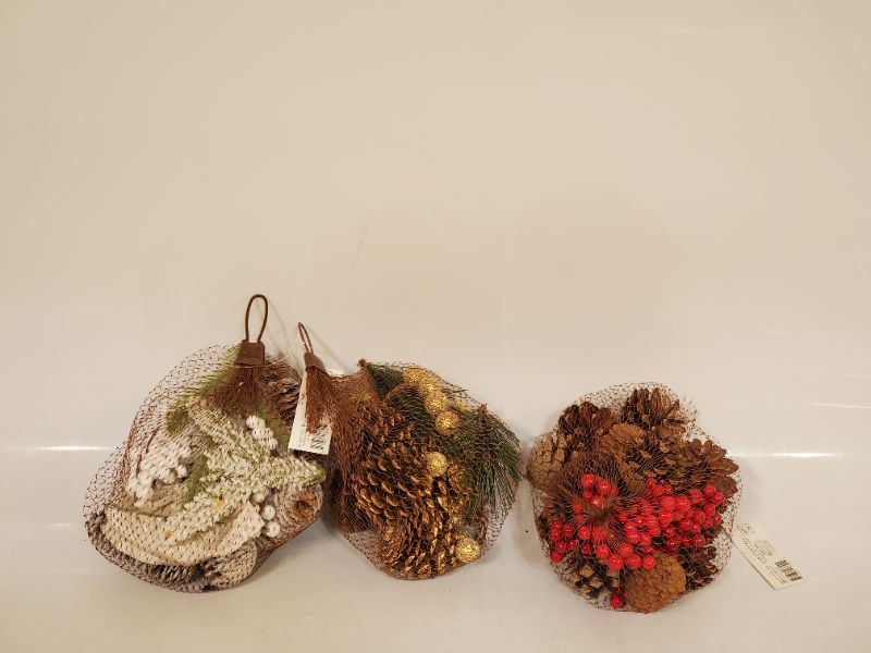 Photo 1 of 3 BAGS OF CHRISTMAS PINECONES DECOR