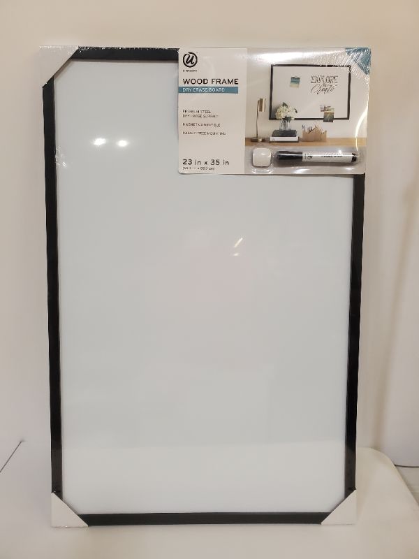 Photo 2 of U Brands Magnetic Dry Erase Board -  Black Wood Frame - Marker included - 23"x35" 