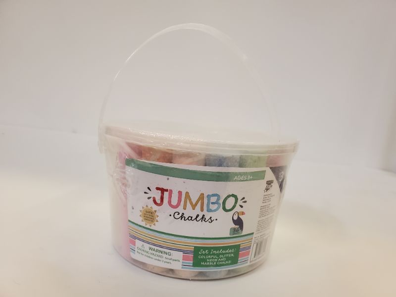 Photo 2 of 36pc Jumbo Sidewalk Chalk Bucket