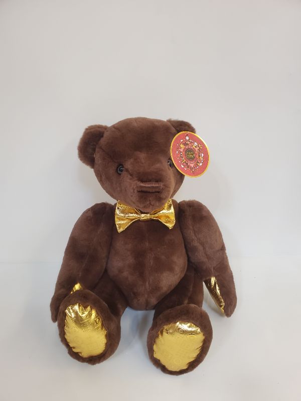 Photo 3 of FAO Schwarz Anniversary Brown Bear with Embossed Dark Chocolate Footpad 12" Stuffed Animal