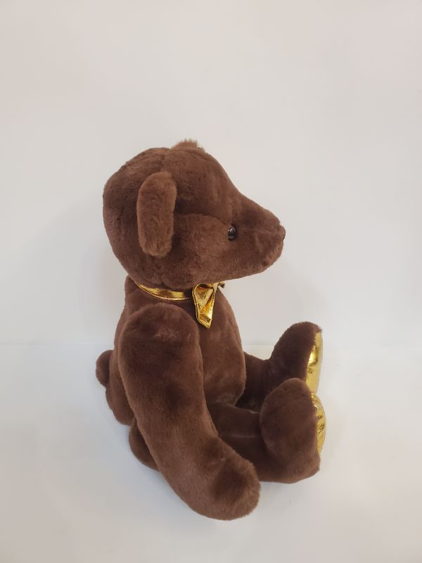 Photo 4 of FAO Schwarz Anniversary Brown Bear with Embossed Dark Chocolate Footpad 12" Stuffed Animal