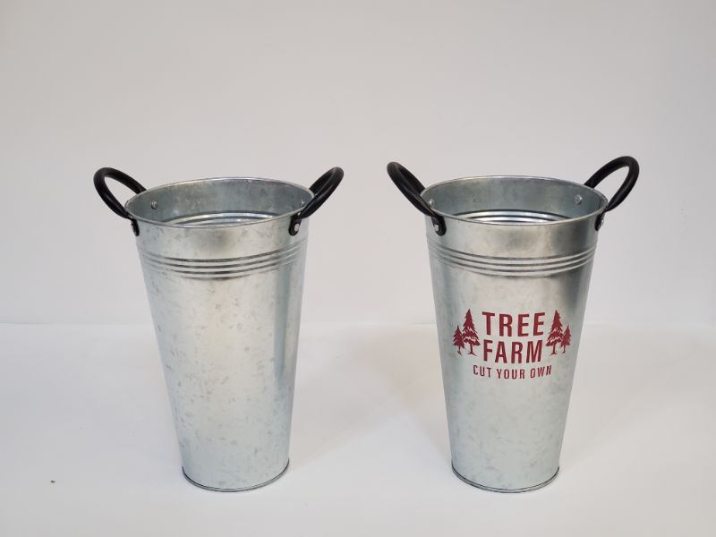 Photo 1 of 2PC METAL PAILS - 9"H 