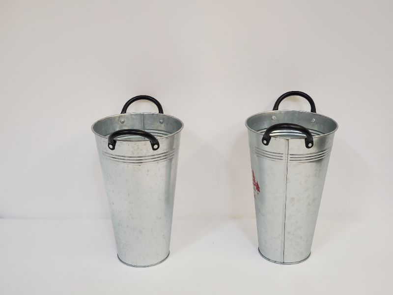 Photo 3 of 2PC METAL PAILS - 9"H 