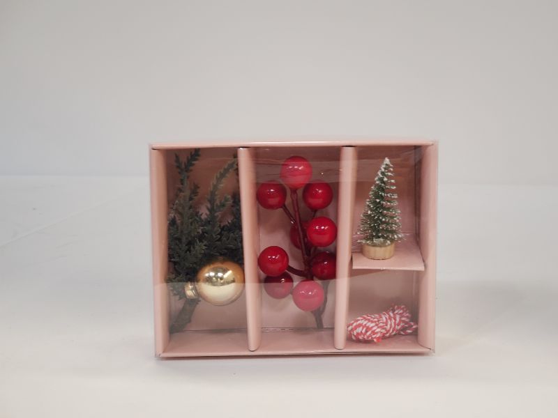 Photo 2 of 4pc Greenery Accessory Kit ( One 4in Pine Ornament Pick, One 3.63in Berry Pick, One 1.92in Bottle Brush Tree, and One 72in Twine  ) 3 PACK